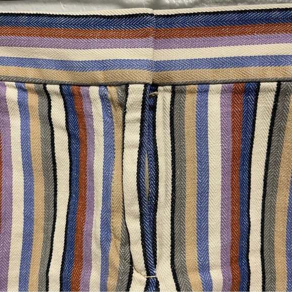 Loft The Riviera Short Linen Cotton Blend Striped in Pastel Size 14 - Picture 3 of 7